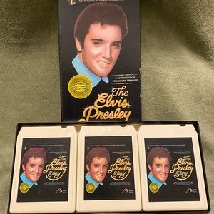 The Elvis Presley Story - boxed set of three 8 track tapes.